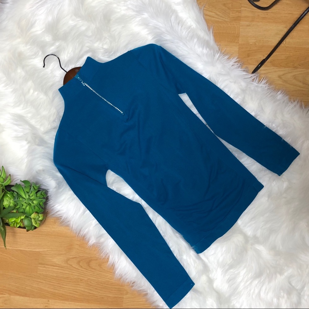 💎Ashley mock 1/4 neck rhinestoned zipper💎